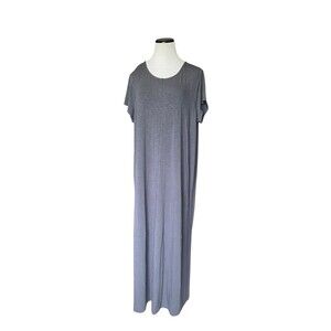 J. Jill Womens Elevated Maxi T-Shirt Dress Size XL Gray Lagonlook Minimalist